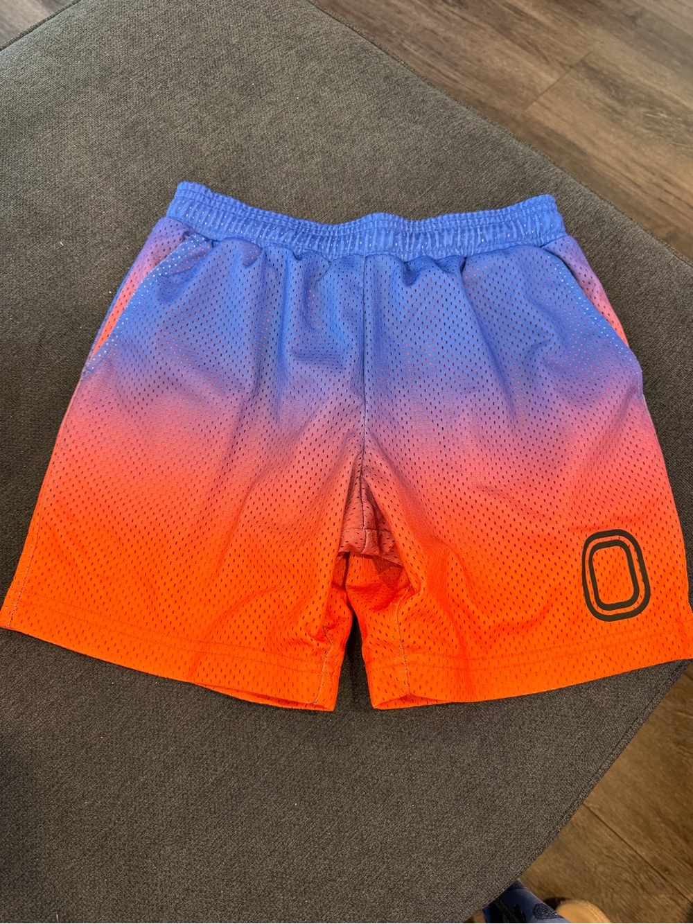 Overtime Boys Gradient Blue to Orange Athletic Mesh Shorts